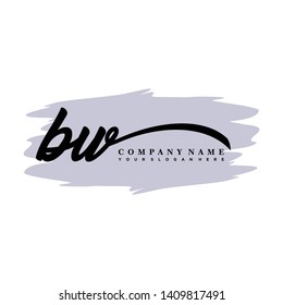 BW initial signature logo. handwriting logo template vector,