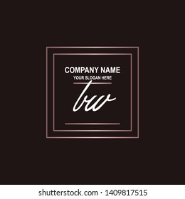 BW initial signature logo. handwriting logo template vector,