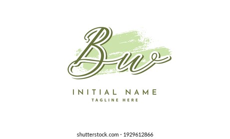 BW Initials, handwriting logo vector