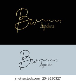 Bw initials Handwriting signature logo. Bw Hand drawn Calligraphy lettering Vector. Bw letter real estate, beauty, photography letter logo design.