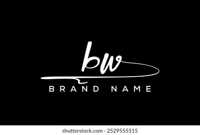 BW letter beauty handwriting vector logo. 