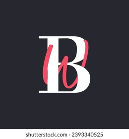 BW Letter Logo Concept. Creative Minimal Monogram B and W Logo Template. Universal Premium Logotype