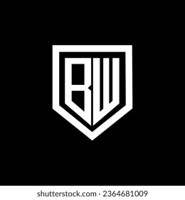 BW-Brief-Logo-Design mit schwarzem Hintergrund in Illustrator. Vektorlogo, kalligraphische Designs für Logo, Poster, Einladung, etc.