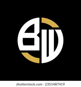 BW letter logo design on black background. BW creative initials letter logo concept.  
