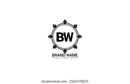 BW letter logo design on black background. BW creative initials letter logo concept. bw letter design. BW white letter design on black background. B W, b w