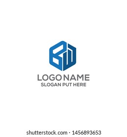 BW Letter logo design template