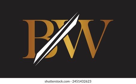 bw letter logo design template elements. bw vector letter logo design.