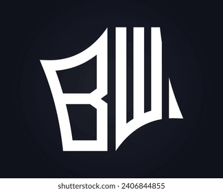 BW letter logo design vector art