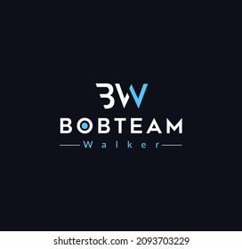 BW letter logo, modern unique simple colorful logo design  