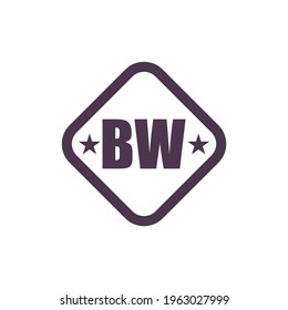 BW Letter Logo Vector Illustration. Logo Initial Design Concept.
