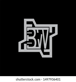 BW Letter monogram with abstrac concept style design
