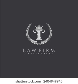 BW letter monogram logo for lawfirm with pillar  crown image design
