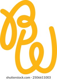 BW Letter Script Handwritten Brush Alphabet Logo Symbol Vector Design