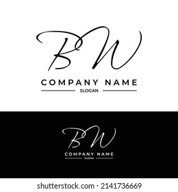 BW letters signature logo, Handwriting logo, Handwritten logo, BW, BW lettering, Letters BW