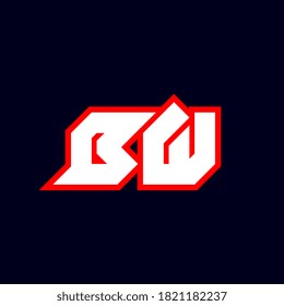 Diseño del logotipo BW, diseño de letras BW iniciales con estilo de ciencia ficción. Logo de BW para juegos, deportes, tecnología, digital, comunitaria o empresarial. B W ostenta un alfabeto italiano moderno. Tipografía de estilo urbano.