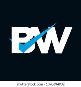 BW Logo of the Letter Tick Blue Initial Capital Designs Template