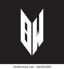 BW Logo monogram with emblem style isolated on black background