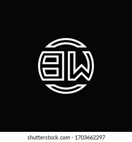 Pw Logo Monogram Negative Space Circle Stock Vector (Royalty Free ...