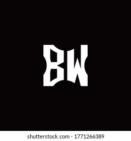 BW Logo monogram with pieces cut elements design template