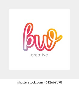 BW logo, vector. Useful as branding symbol, app icon, alphabet element, clip-art.