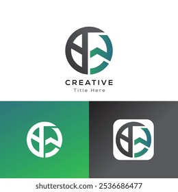 BW modern initial letters logo template inspirations-illustration. BW modern initial circle logo. BW circle logo Vector design