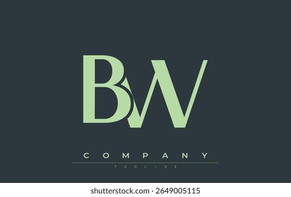 BW Modern Initials Logo Design. Logotipo de marca com iniciais estilizadas apresentando design arrojado e estética moderna. Ideal para profissionais de marca de negócios ou projetos criativos com foco em minimalista