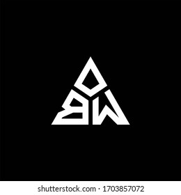 BW monogram logo with 3 pieces shape isolated on triangle design template