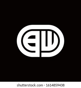 BW monogram logo with an oval style on a black background	