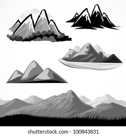   B/W MOUNTAIN AND HILLS