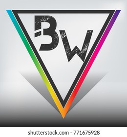 BW Multicolor Triangle with Dark Gray Highlight and Shadow