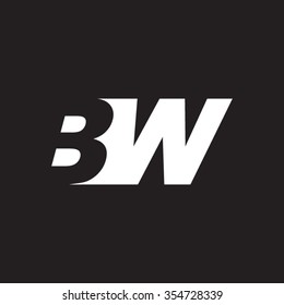 BW negative space letter logo black background