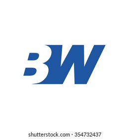 BW negative space letter logo blue