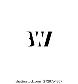 Logotipo del monograma del espacio negativo de BW – diseño minimalista moderno de la marca de letras