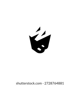 Logotipo del monograma del espacio negativo de BW – diseño minimalista moderno de la marca de letras