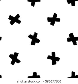 b&w seamless pattern with love sign, circle heart. Hand drawn graphic with black cute minimalistic scandinavian cartoon elements isolated on white background