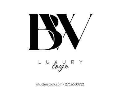 BW Serif Letter Monogram Typography Logo for Elegant Premium Branding Identity