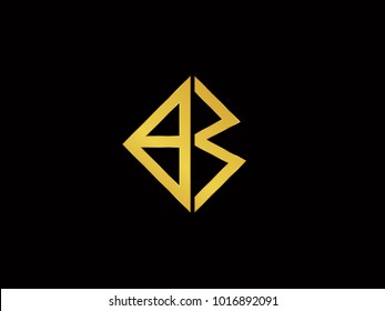 BW square shape Gold color logo