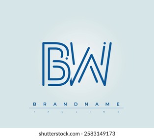 BW Technology Letter Logo Template. This tech letter logo is a graphic mark that uses letters to represent a technology company.