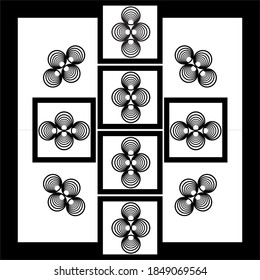 B&W Tile Combination Square & Round Shape