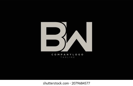 BW, WB, Abstract initial monogram letter alphabet logo design