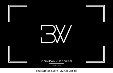 BW, WB, Abstract Letters Logo Monogram