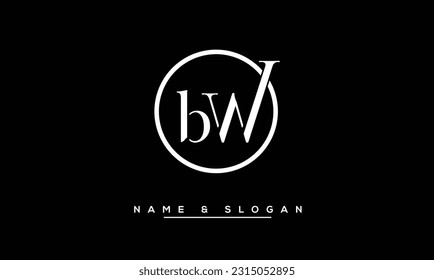 BW,  WB  Abstract  Letters  Logo  Monogram