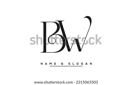 BW,  WB  Abstract  Letters  Logo  Monogram