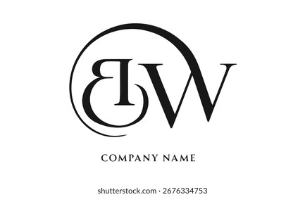 BW, WB Letras Letras Logotipo Monograma (5000x3000 píxeles, 300dpi)