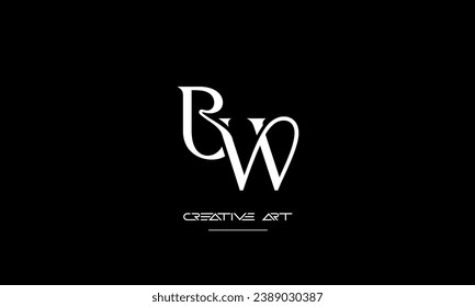 BW, WB, B, W abstract letters logo monogram