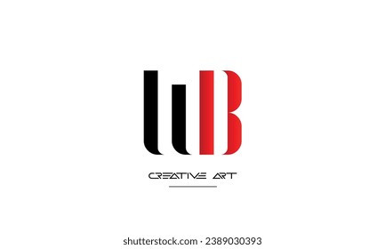 BW, WB, B, W abstract letters logo monogram