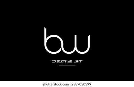 BW, WB, B, W abstract letters logo monogram