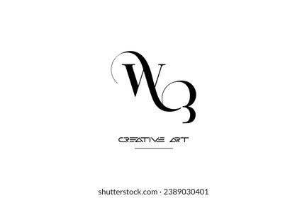 BW, WB, B, W abstract letters logo monogram