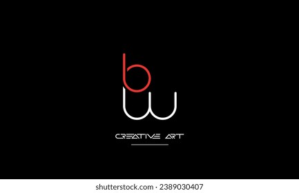 BW, WB, B, W abstract letters logo monogram