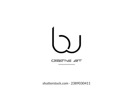 BW, WB, B, W abstract letters logo monogram